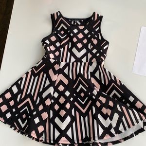 Pink and black Chevron dress